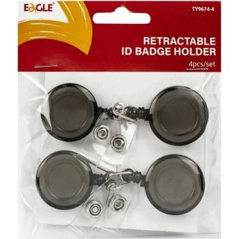 Ролетка за бадж eagle ty9674 Черен 4бр (ty9674)
