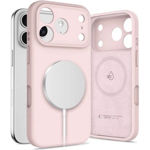 Tech-Protect Magsafe Калъф за iPhone 17 Pro Max, Tech-Protect Silicone Case, Розов (5906302330249)