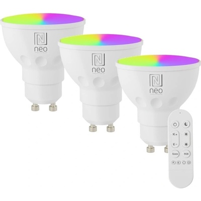 Immax NEO LITE SMART sada 3x žárovka LED GU10 6W RGB+CCT, stmívatelná, Beacon, DO, Wi-Fi, TUYA 07724CDO