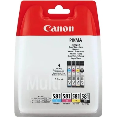Canon КОМПЛЕКТ 4 ГЛАВИ ЗА CANON PIXMA TR 7550/8550/TS 6150/6151/8150/8151/8152/9150/9155 - Multipack - 4 ink tanks - /581/ - C/MY/B - CLI581BK (CLI-581 (201CANCLI581ZMP4)