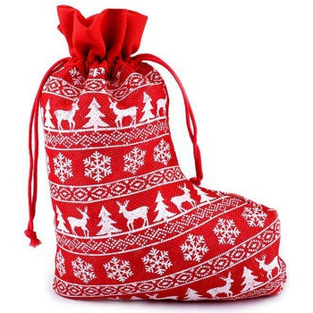Mikulášska vianočná pančucha 20x27 cm červená 1ks
