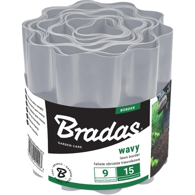 BRADAS Okraj trávníku WAVY GREY 10 cm x 9 m šedý