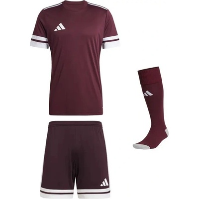 adidas fotbalový komplet Squadra 25 dres trenky a stulpny vínovo bílý