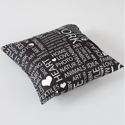 Veba polštář Geon písmo bílé písmo na černém podkladu 40x40