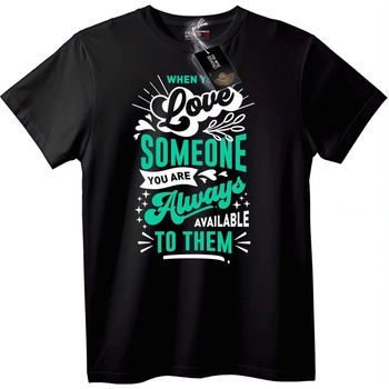 NOONEBRAND Тениска Обичай някого, който винаги е наличен - 2XL, Black