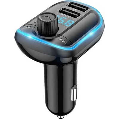 YESIDO Зарядно за кола с FM модулатор, LED дисплей, 2xUSB 3.1A, MicroSD - Yesido (Y44) - черно
