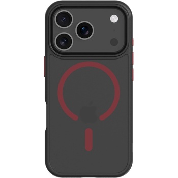 Tactical Хибриден удароустойчив кейс с MagSafe за iPhone 17 Pro - Tactical MagForce Hyperstealth 2.0 Cover (черен-червен) (57983126612)