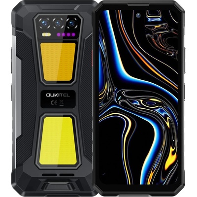 Смартфон Oukitel WP58 Pro (черен), поддържа 2 SIM карти, 6.7" (17.01cm) IPS дисплей, осемядрен Spreadtrum UMS9621S 2.3 GHz, 8GB RAM, 512GB Flash памет (+microSD слот), 64 + 8 + 2 & 8 Mpix камери, Android