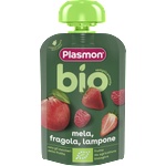 Plasmon БИО Плодова закуска Ябълка и ягода 6м+ 100г - topcho-online