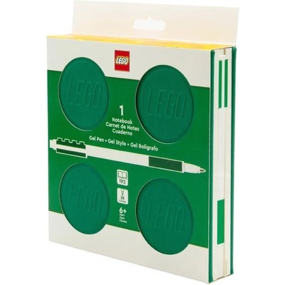 LEGO Stationery Lego тефтер с гел химикалка като клип и резервен пълнител - зелен