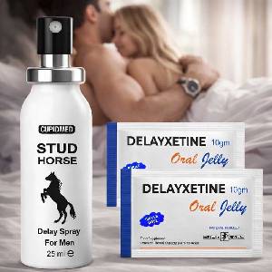 CUPID LABS Задържащ спрей за мъже STUD Horse + 2бр Желе за забавяне на еякулацията Delayxetine