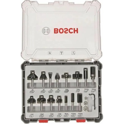 BOSCH Smíšená sada tvarových fréz s vřetenem O 8 mm, 15 ks (2.607.017.472)