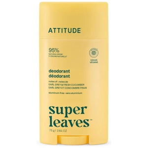 ATTITUDE Натурален дезодорант Super Leaves, Ърл Грей и краставица, 75 г