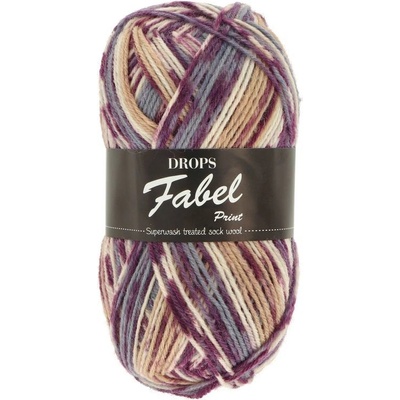 Drops Fabel Print 904 fialovo-hnědá směs
