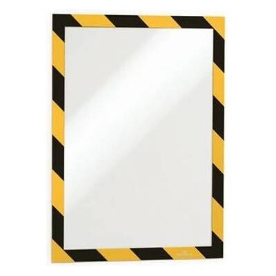 Informačný panel, A4, samolepiaca zadná strana, DURABLE "DURAFRAME SECURITY", žltý-čierny
