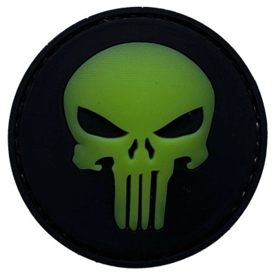 ARMED PATCHES Nášivka Round Punisher - Glow – Zboží Mobilmania