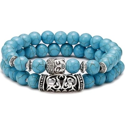 Naky sada náramků Tyrkys s Buddhou N056