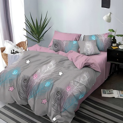 EmonaMall Двулицево спално бельо EmonaMall, 6 части - Модел S16801 (S16801-33333d)