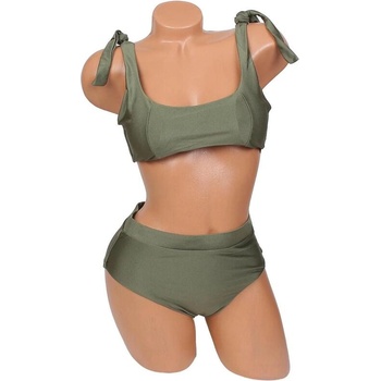 Бански с бюстие във войнишко зелено