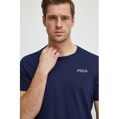 Ralph Lauren Памучна тениска Polo Ralph Lauren в тъмносиньо с принт 714931650 (714931650)