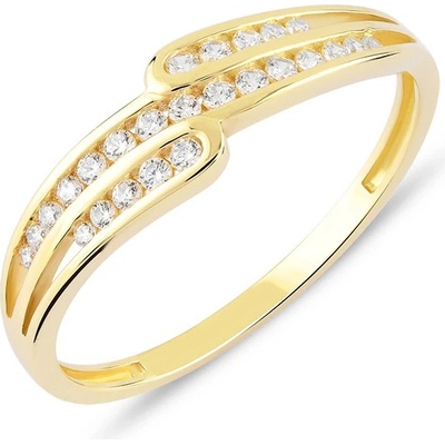 Lillian Vassago Zlatý prsten s čirými zirkony LLV06 GR109