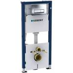 Geberit Комплект вграждаща тоалетна цистерна с фиксираща рамка Geberit Duofix Delta Up100 и правоъгълен бутон, хром (458.128.21.2)
