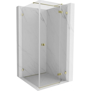 Mexen Lunar T душ кабина с отваряща се врата дясна 80 x 80 см, прозрачна, златна - 834T-080-080-50-00-P (834T-080-080-50-00-P)