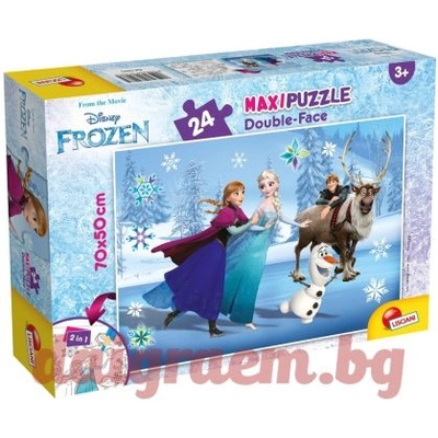 Lisciani Пъзел lisciani 74075 - 24 части - Замръзналото кралство, двулицев пъзел (li74075)