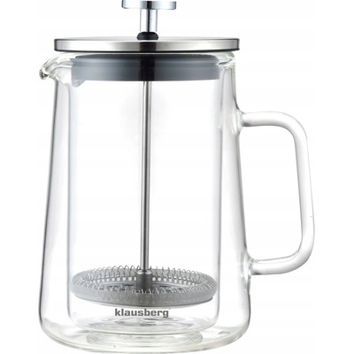 KLAUSBERG Skleněný kávovar na čaj 600ml konvice French Press 7683