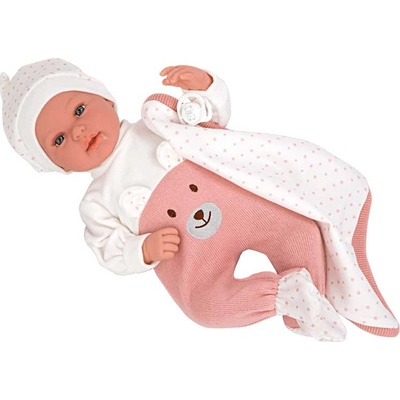 Arias Смееща се кукла-бебе Миси с розова пелена - 45 см (ari65351)