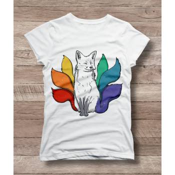 Детска тениска 'Лисицата цвете' - бял, xs