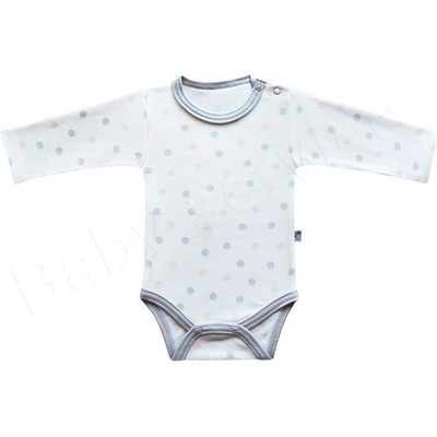 Baby Service Kojenecké body šedo růžový puntík