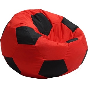 Pufrelax Пуф топка за деца 2-8 г. , 130л. Telstar Junior - Red & Black, За открито, Перящ се калъф, Пълнеж от Полистиролни перли (PUF-G-TJ-TEX-REBL)
