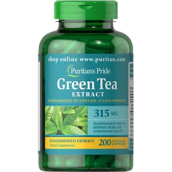 Image 1 of Puritan's Pride Green Tea Standardized Extract 315 mg [100 капсули]