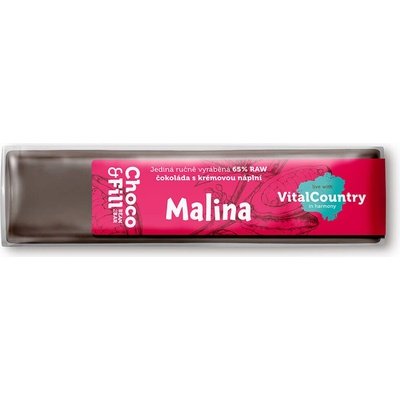 Choco & Fill plněná čokoláda 65 % Malina 30 g
