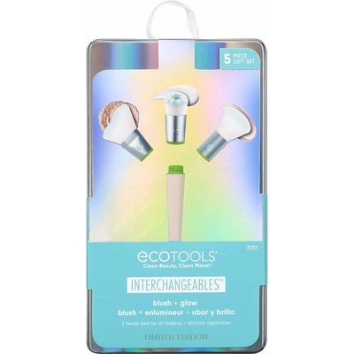 EcoTools Комплект сменяеми елементи EcoTools: сменяеми четка за фон дьо тен + сменяеми смесване четка за руж + сменяеми изрязване под ъгъл четка за руж