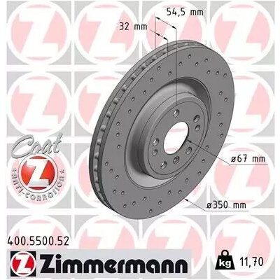 ZIMMERMANN Brzdový kotúč 400.5500.52