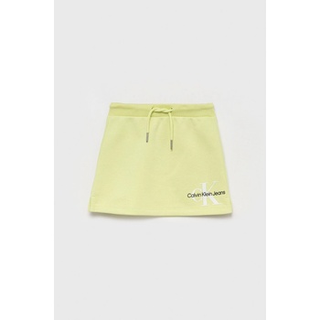 Calvin Klein Jeans dievčenská sukňa mini rovný strih zelená