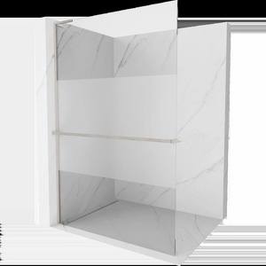 Mexen Kioto+ L душ стена с рафт Walk-in 90 x 200 cm, прозрачно/замръзнала, матиран никел - 800-090-123-97-35 (800-090-123-97-35)