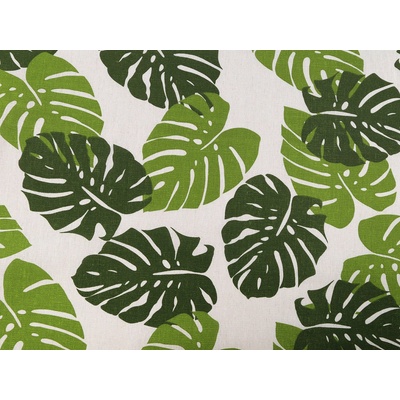 Bavlněná metráž / imitace lnu hrubší, monstera Varianta: 2 zelená monstera, Balení: 1 m