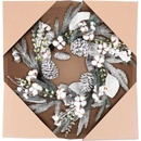 MagicHome Veniec Vianoce so zasneženými vetvičkami 60 x 60 x 14 cm