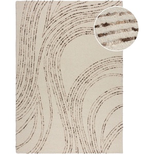 Flair Rugs Кафяв/кремав вълнен килим 160x230 cm Abstract Swirl - Flair Rugs (503119375810)
