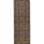 Flair Rugs Черна/естествена ръчно изработена пътека със смес от юта 80x230 cm Meander Jute - Flair Rugs (503119380293)