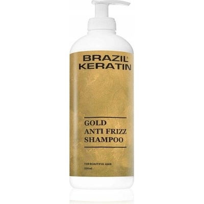 Brazil Keratin Anti Frizz Gold Shampoo šampon pro suché a křehké vlasy 550 ml
