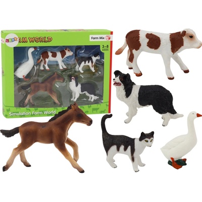 mamido Sada figúrok zvieratá z farmy kôň krava mačka hus pes 5 ks