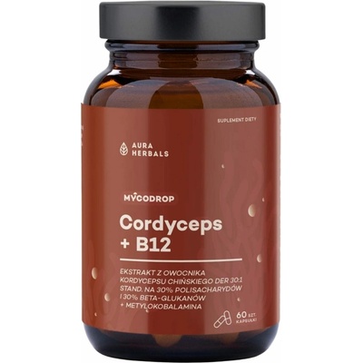 Aura Herbals Mycodrop Cordyceps 30:1 + B12 – 60 kapsúl