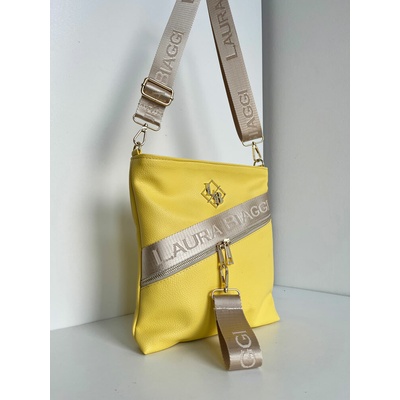 Laura Biaggi Žltá crossbody kabelka veľká a praktická