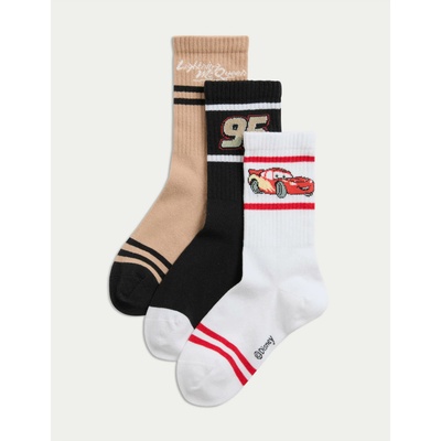 Marks & Spencer Чорапи с висок дял памук и мотив Pixar Cars, комплект 3 чифта (6 малки - 7 големи) Marks & Spencer многоцветен Marks & Spencer | Mnogotsveten | Момчешки | 6-8+