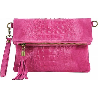 Kožená kabelka krokodíl 630 fuchsia