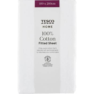Tesco Home White napínacia plachta 100x200